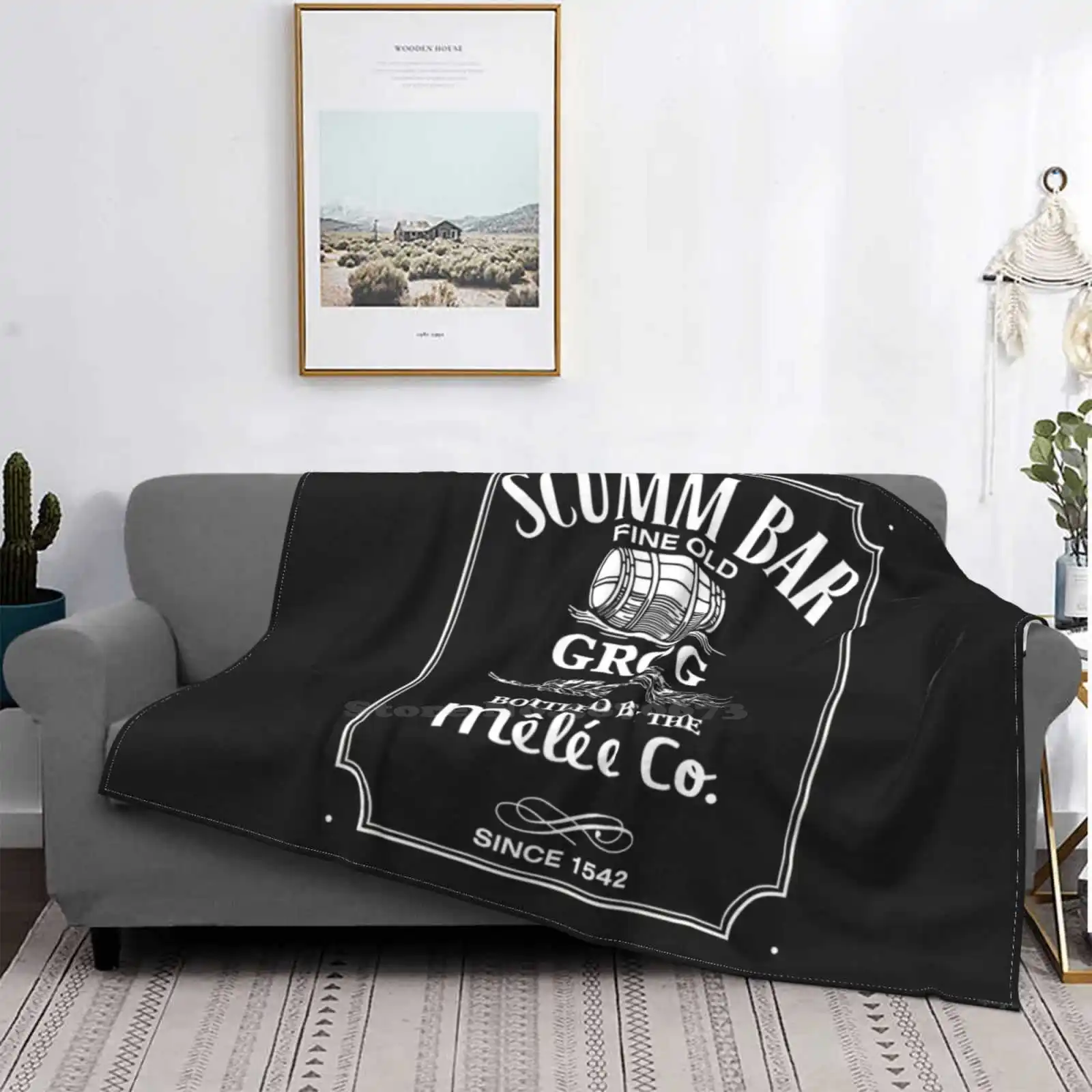 

Monkey Island-mascarillas faciales y aparatos para Grog, sofá de cama cómodo de alta calidad, manta suave, whisky, etiqueta Grog