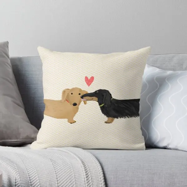 

Dachshunds Love Soft Throw Pillow Cover Print Pillow Case Waist Cushion Cover Pillows NOT Included