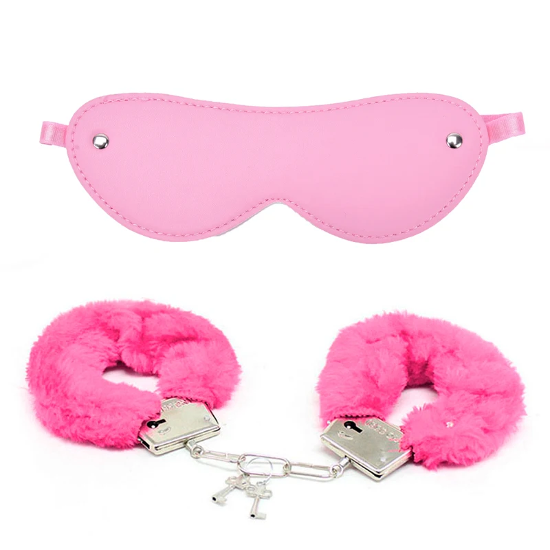 Эротические аксессуары плюшевые наручники кожаная маска для глаз БДСМ бондаж