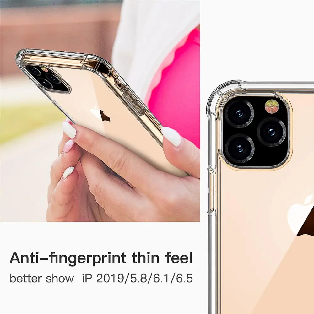 Для Apple iPhone 11 Pro Max 2019 чехол Анти-Царапины тонкий гибкий гель ТПУ Премиум мягкий