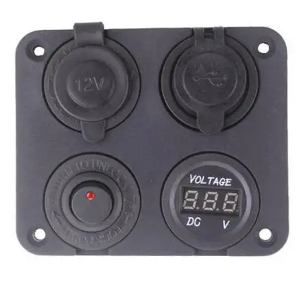 

Best Selling Socket Charger Car Boat Motor Home Dual USB 12V-24V Kit Sockets Charger W Switch Voltmeter Cigarette Lighter