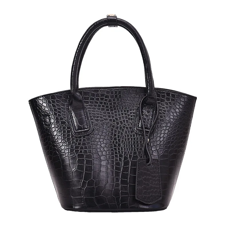 

Korean-style Elegant Handbag 2020 Tote Large-Volume Casual Fashion Crocodile Pattern Solid Color Shoulder Bag