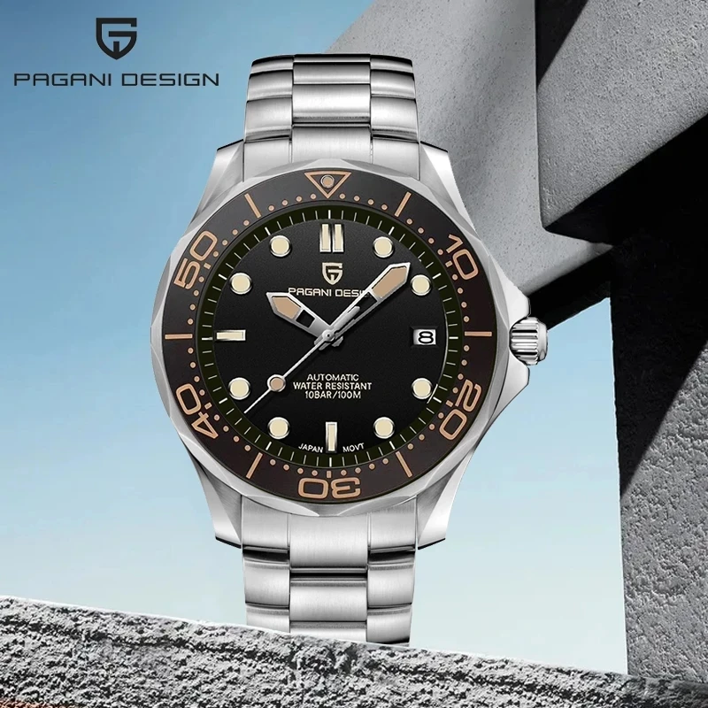 

2021 New PAGANI DESIGN Mechanical Men's watches Luxury Automatic Luminous Diving Steel Watches men NH35 Ceramic Bezel Watch men
