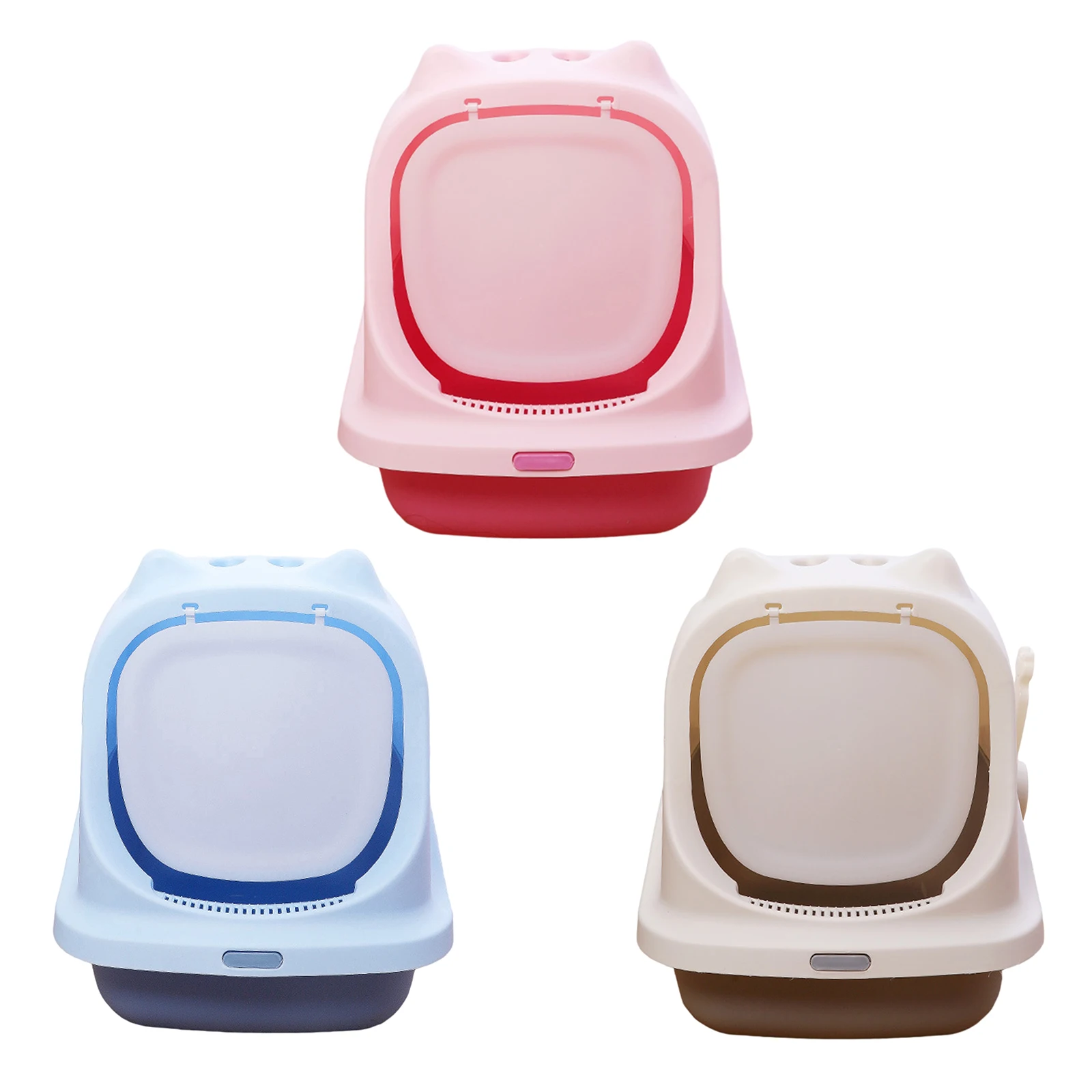 

Полная Закрытая Коробка для кошачьего туалета, антибрызговый домик для котят с лопаточным корпусом, скрытые принадлежности для уборки