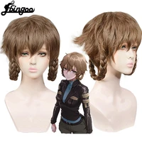ebingoo synthetic wig steins gate 0 john titor hashida suzu amane suzuha short braided cosplay wig with bangs for costume party