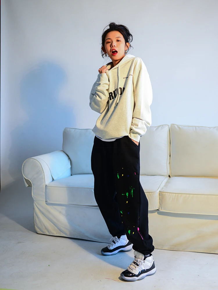 

Hip Hop Black Fall Winter Sweatpants Women Baggy Loungewear Streetwear Loose Pantalon Large Femme Taille Haute Clothes BE50KZ