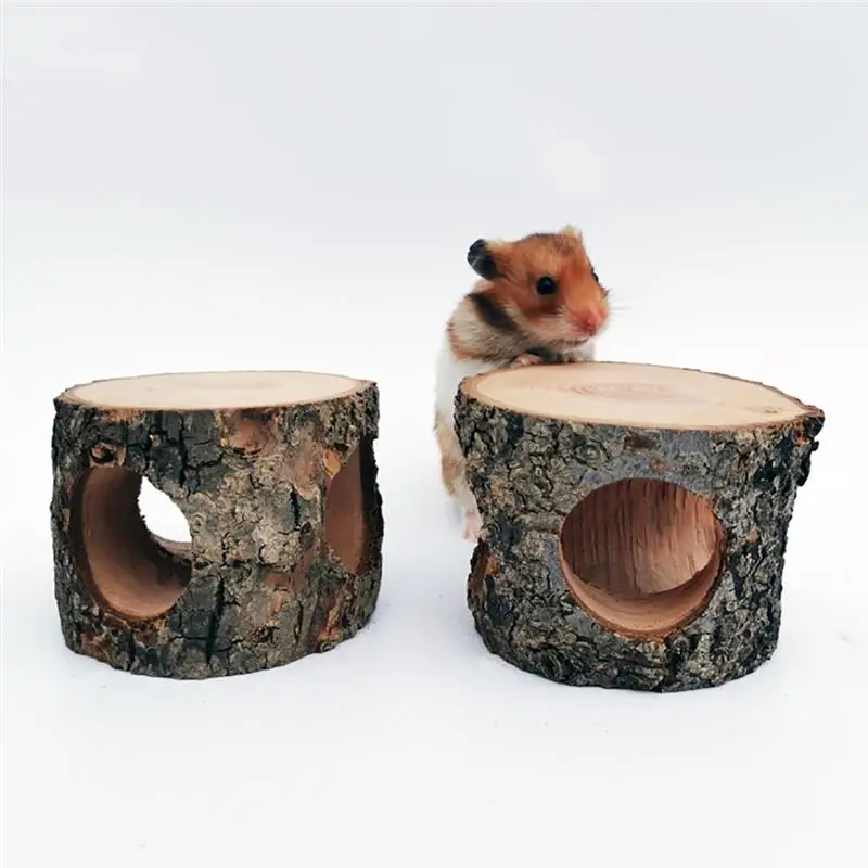 

Wooden 3 Hole Tree Trunk Tube Hamster Toy Small Animal Squirrels Hamsters Tunnel Toy Pet Guinea Pig Gerbil Cage Toys Supplies