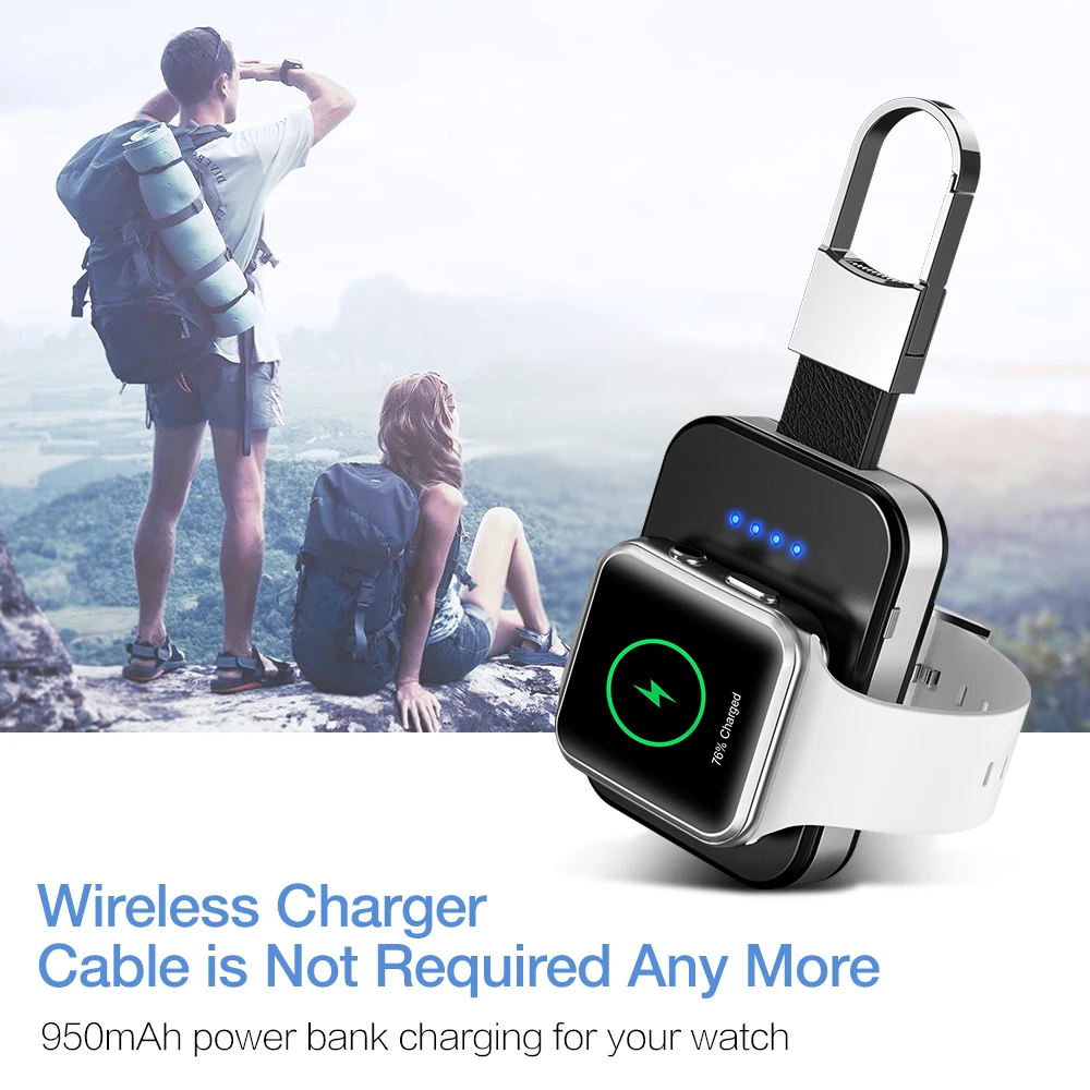 QI Беспроводное зарядное устройство power Bank для iWatch 1 2 3 4 Портативный внешний мини