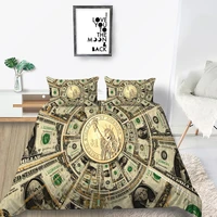 money bedding set king size luxury creative circle 3d print duvet cover queen twin full single double unique design bed set