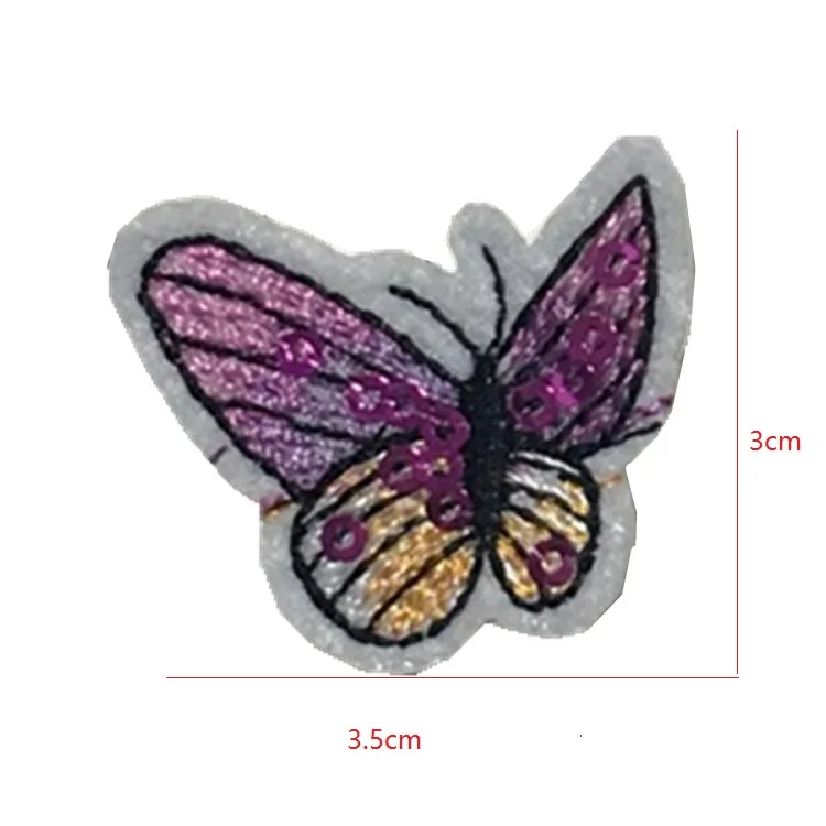 5 шт. тканевые наклейки-бабочки с вышивкой |