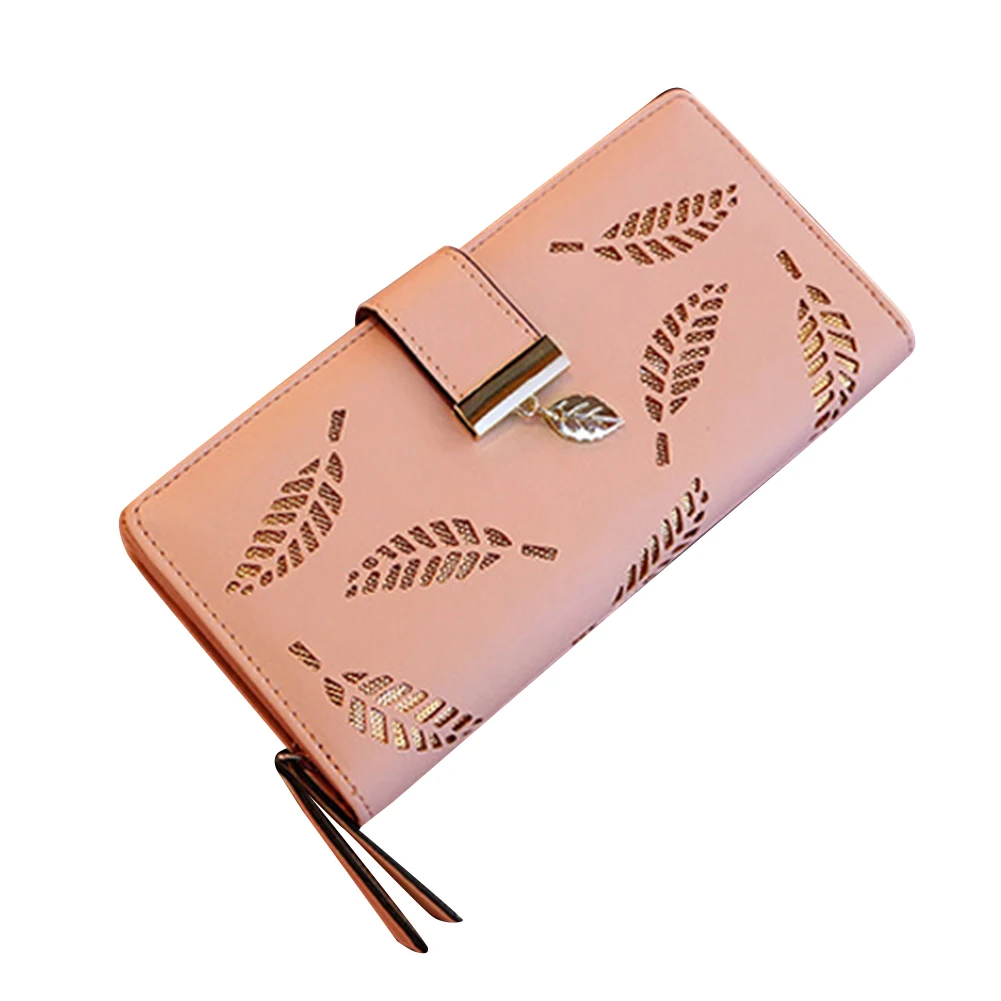 2020 Модный женский кошелек с полыми листьями для карт и монет Длинный клатчи на