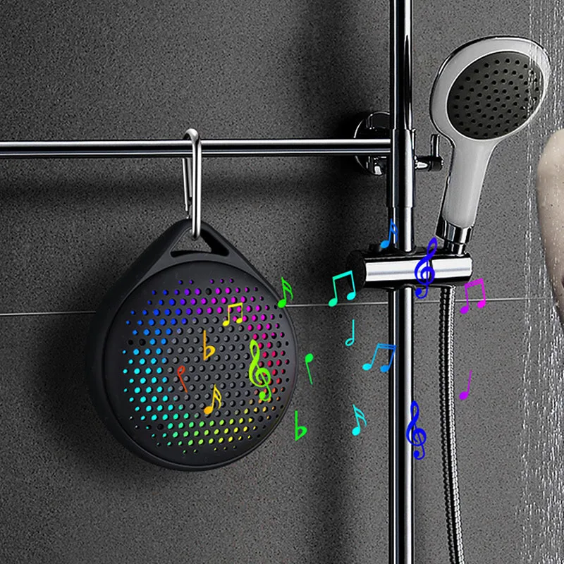 Силиконовый светодиодный динамик для ванной и душа IPX7 водонепроницаемый AUX мини