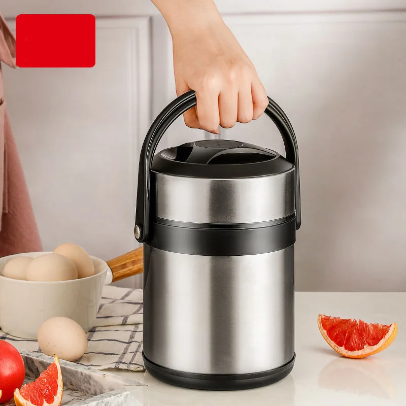 

Multi-layer Insulation Lunch Box Adult Portable 304 Stainless Steel Student Large Capacity Vacuum Long Insulation Barrel Food