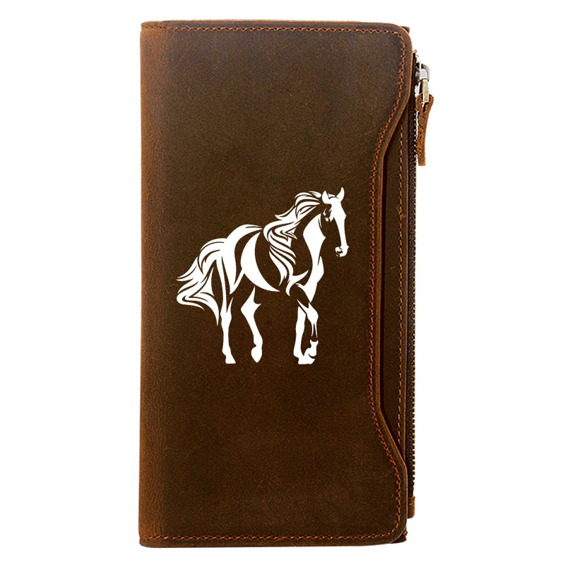 

Мужской кошелек из натуральной кожи на молнии с отделением для кредитных карт