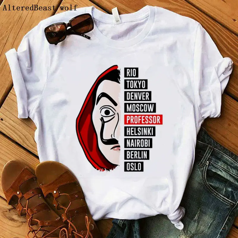 Женская футболка с коротким рукавом La Casa De Papel модные топы надписью The House of Paper для