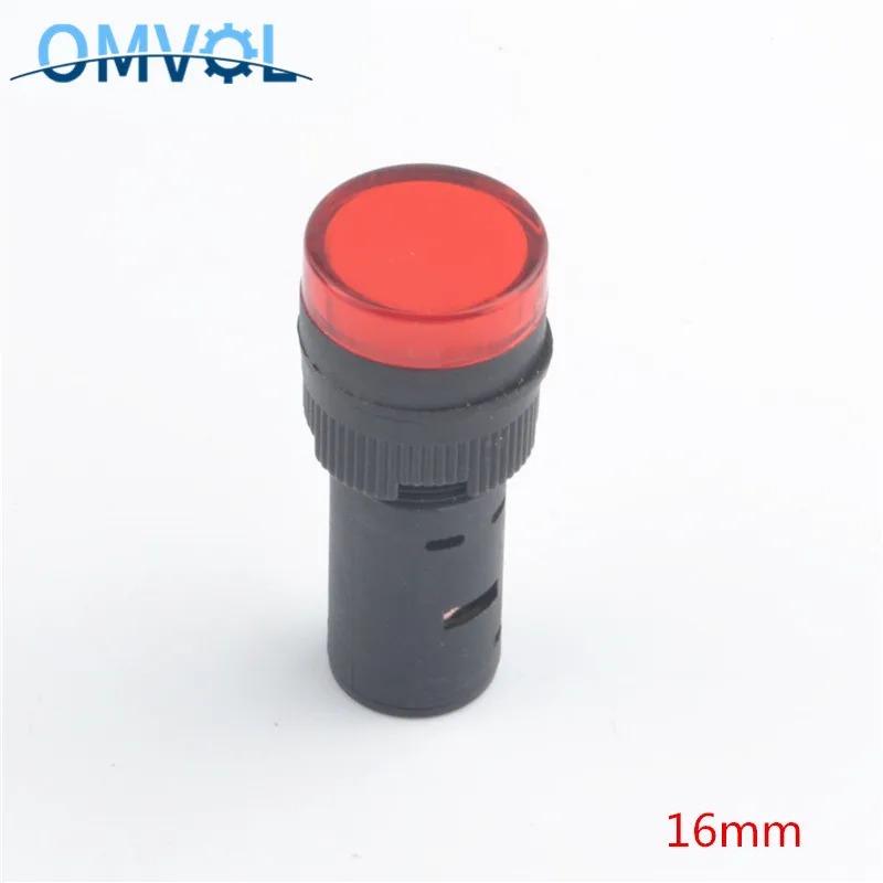 Светодиодный сигнальный светильник 16 мм синий зеленый красный белый желтый 5 В (6 3