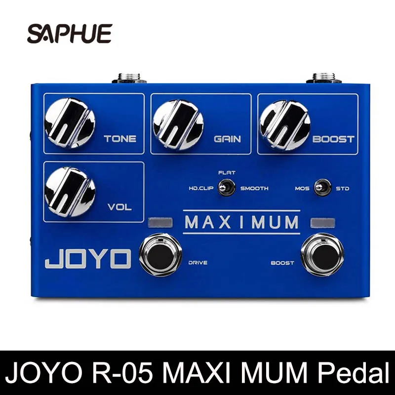 

JOYO R-05 Maximum Overdrive Pedal Effect with Drive & Boost Dual Channel Guitar Pedal for Electric Guitar Effect True Bypass