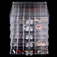 120 grids empty nail art display tray rhinestone jewelry storage box case