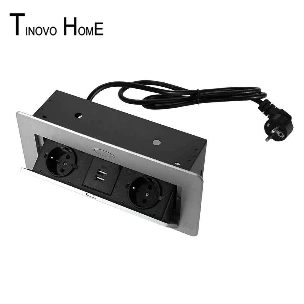 Скрытая настольная розетка/Выдвижная розетка/2 значный европейский стандарт и USB