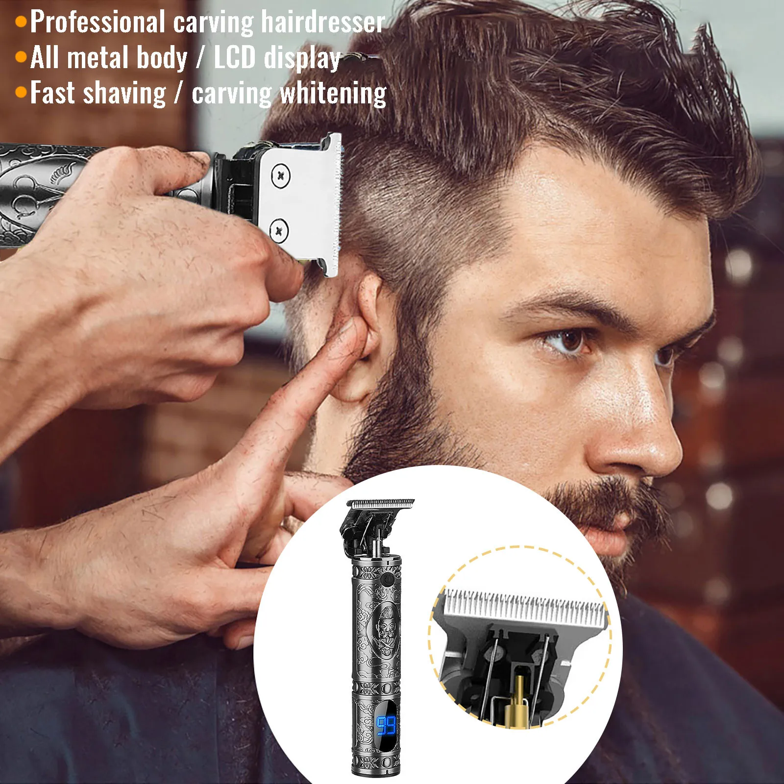 

2021 электромашинка для стрижки волос, триммер для волос для Для мужчин Перезаряжаемые электробритва борода парикмахера, машинка для стрижки...