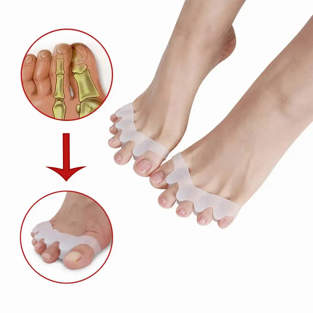 

1 Pairs Toe Separators Gel Silicone Bunion Corrector Straightener Spreader Foot Care Tool Hallux Valgus Pro Massager Corrctor