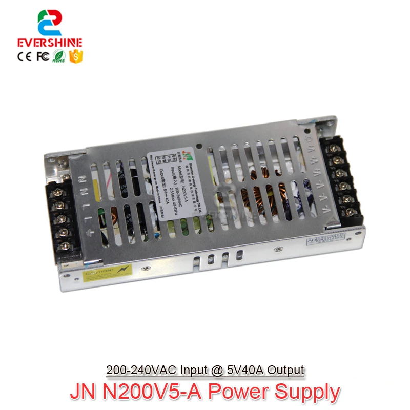 

Free Shipping G-energy N200V5-A Slim 220V AC Input 5V 40A 200W Output LED Display Power Supply 30mm Thickness