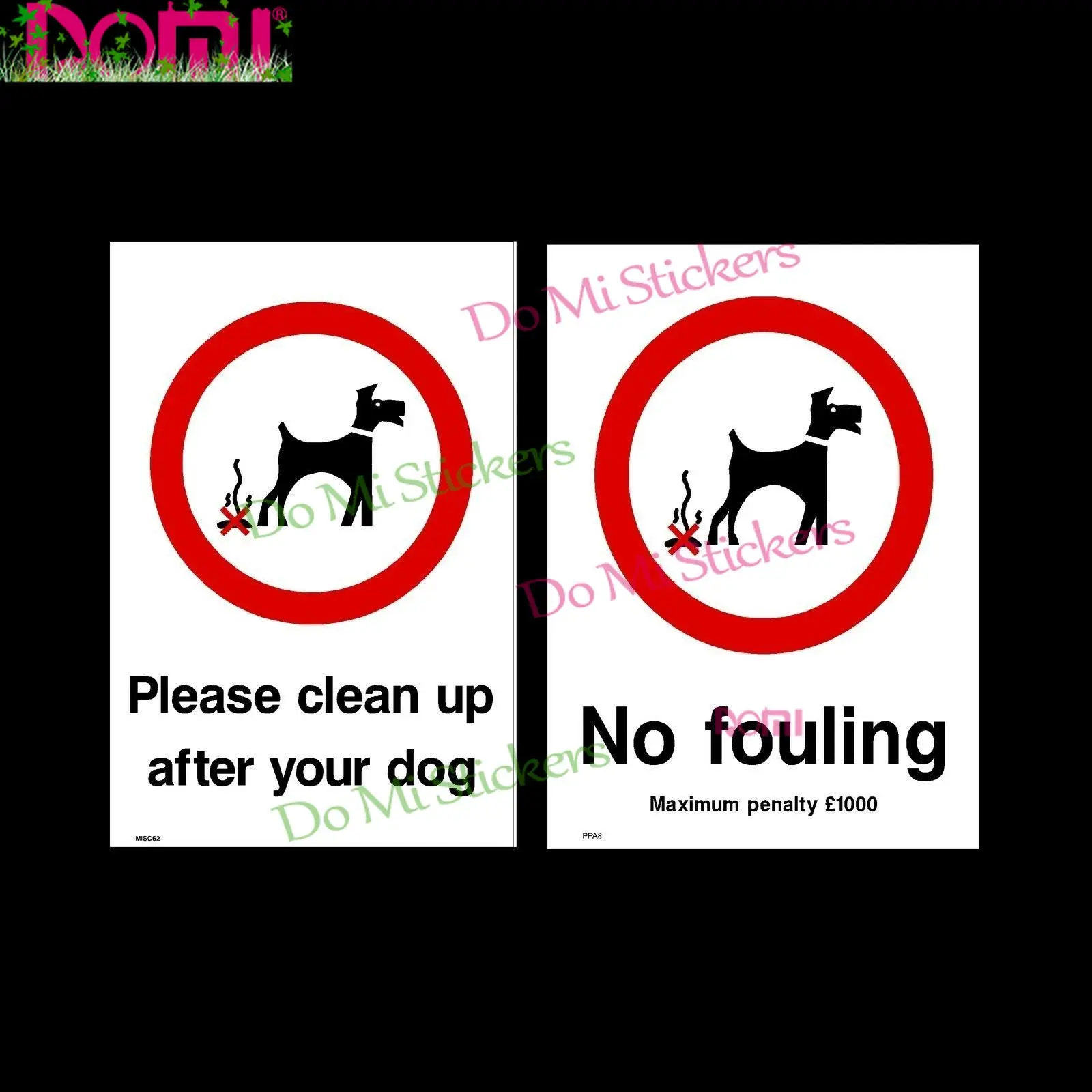 

2X Dog Fouling Please Clean It Up Plastic Sign or Sticker All Sizes Car Styling Car Stickers JDM