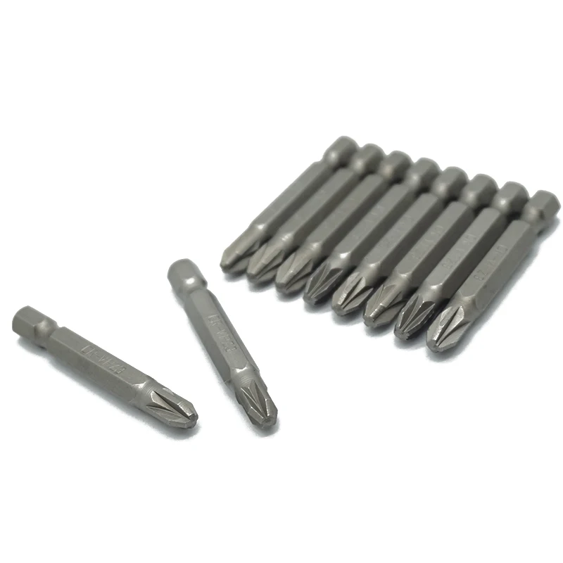 10PCS 50mm 1/4 Inch Shank PH0 PH1 PH2 PH3 PZ0 PZ1 PZ2 PZ3 Screwdriver Bit Set Cross Phillips Pozi Screw Driver Bits Hand Tool |