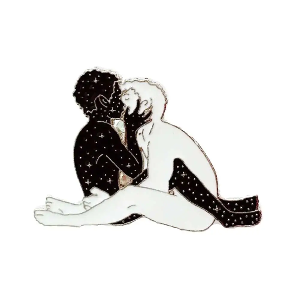 Унисекс Coupe Hug Kiss эмалированная Брошь Украшение Ювелирные изделия для мужчин геев