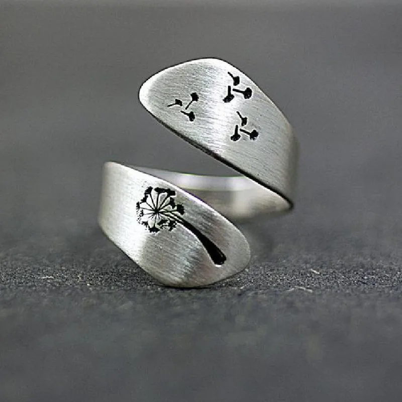 

Women Fashion Simple Cute Dandelion Open Rings Jewelry Gifts