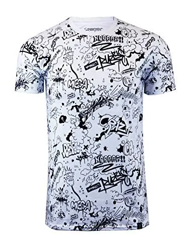 

2021 Summer New Men's Fashionable Hip Hop City 3DT Shirt-New York Street Fashion Graffiti Animation Printed Short Sleeve T-Shirt