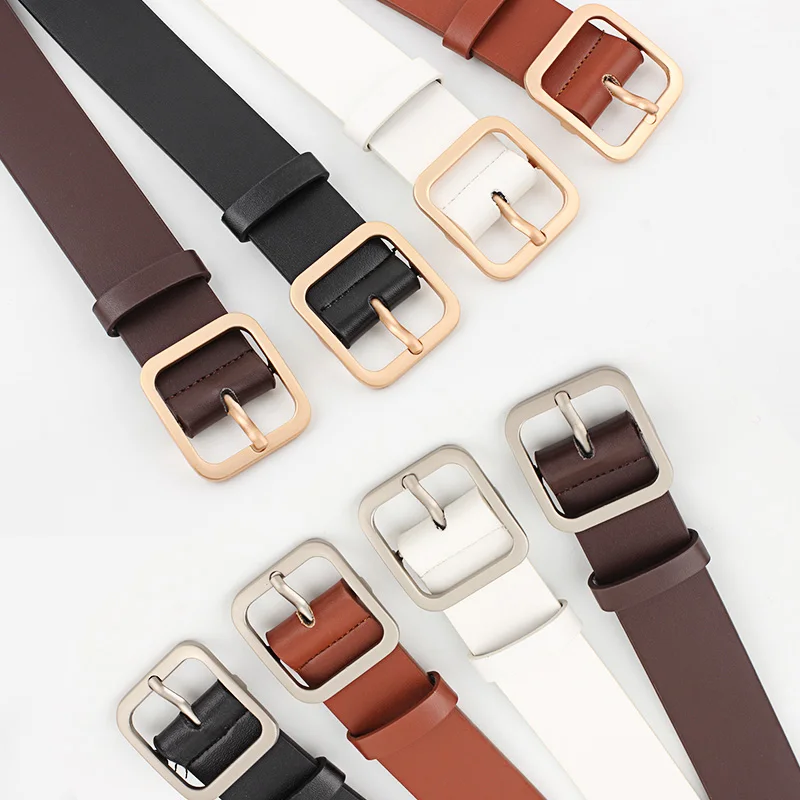 Ke Meiqi Belt Square Buckle Korean Student Fashion Korean Trend Wild Decorative Belt Belt Female Belt Designer Belt