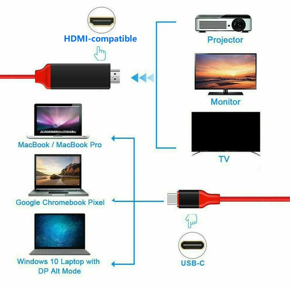 4K MHL Type C к HDMI-совместимый Av ТВ адаптер для Samsung Note 10/ 9 /8/ S10 /S9 /S8 Plus портативный -