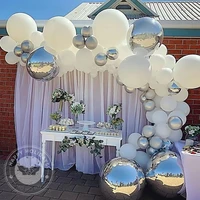 18inch 2pcsset high grade matte white balloon 4d aluminum foil baloon gold silver wedding decoration birthday party supplies