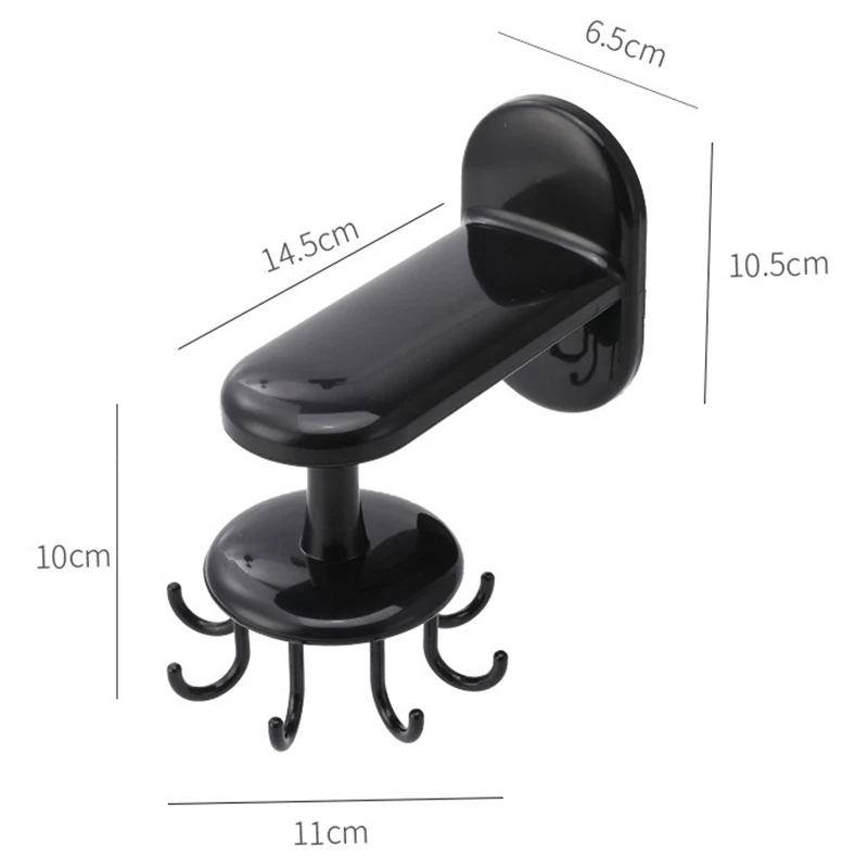 2PCS Punch-Free Kitchen and Toilet Rotating Hook Eight-Bit Spatula Spoon Storage Rack Multi-Function | Дом и сад