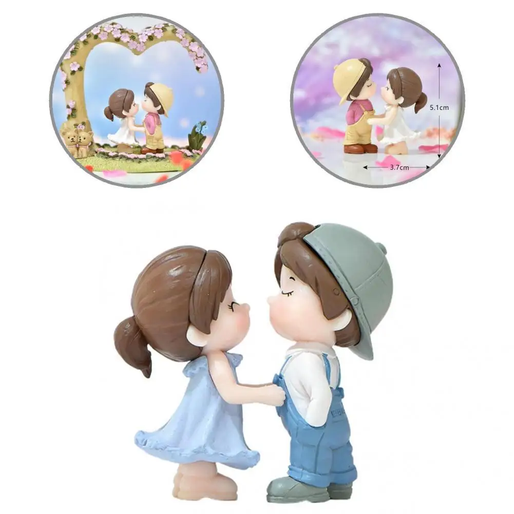 

Miniature 2Pcs/Set Great Fairy Garden Couple Dancing Decor Small Size Couple Figurines Realistic Wedding Decoration