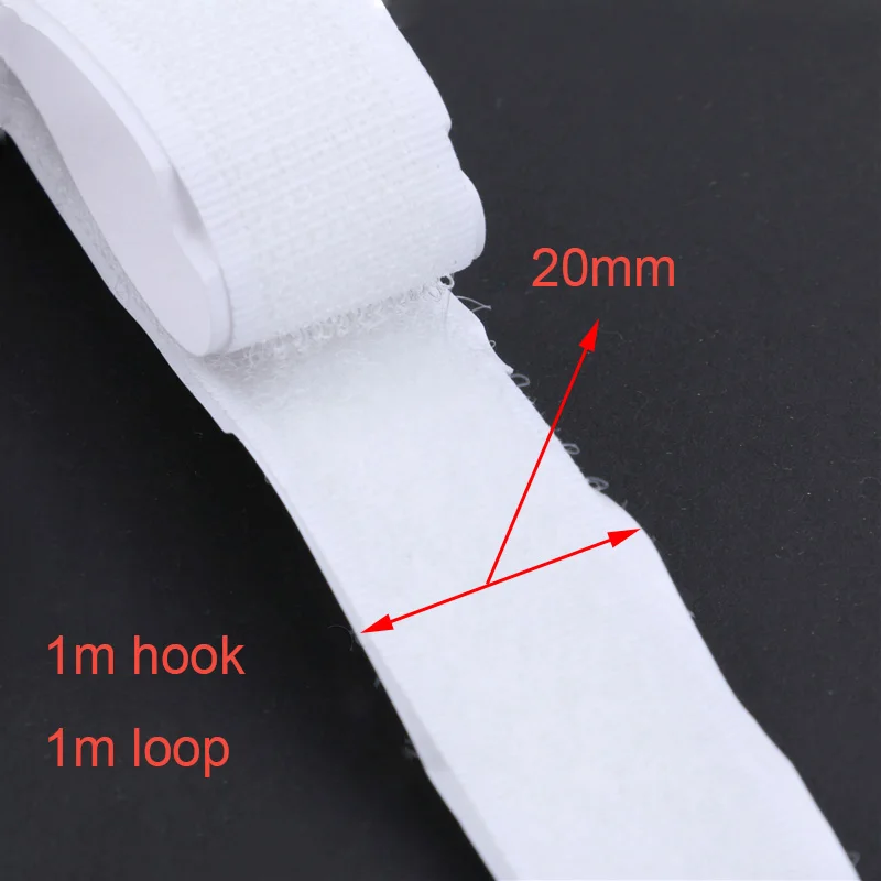 20mm white 5m pair 5 метров самоклеящийся крючок и петля волшебная лента клейкая наклейка нейлон с gue тканевая лента для шитья - Цвет: 20mm white 5m pair