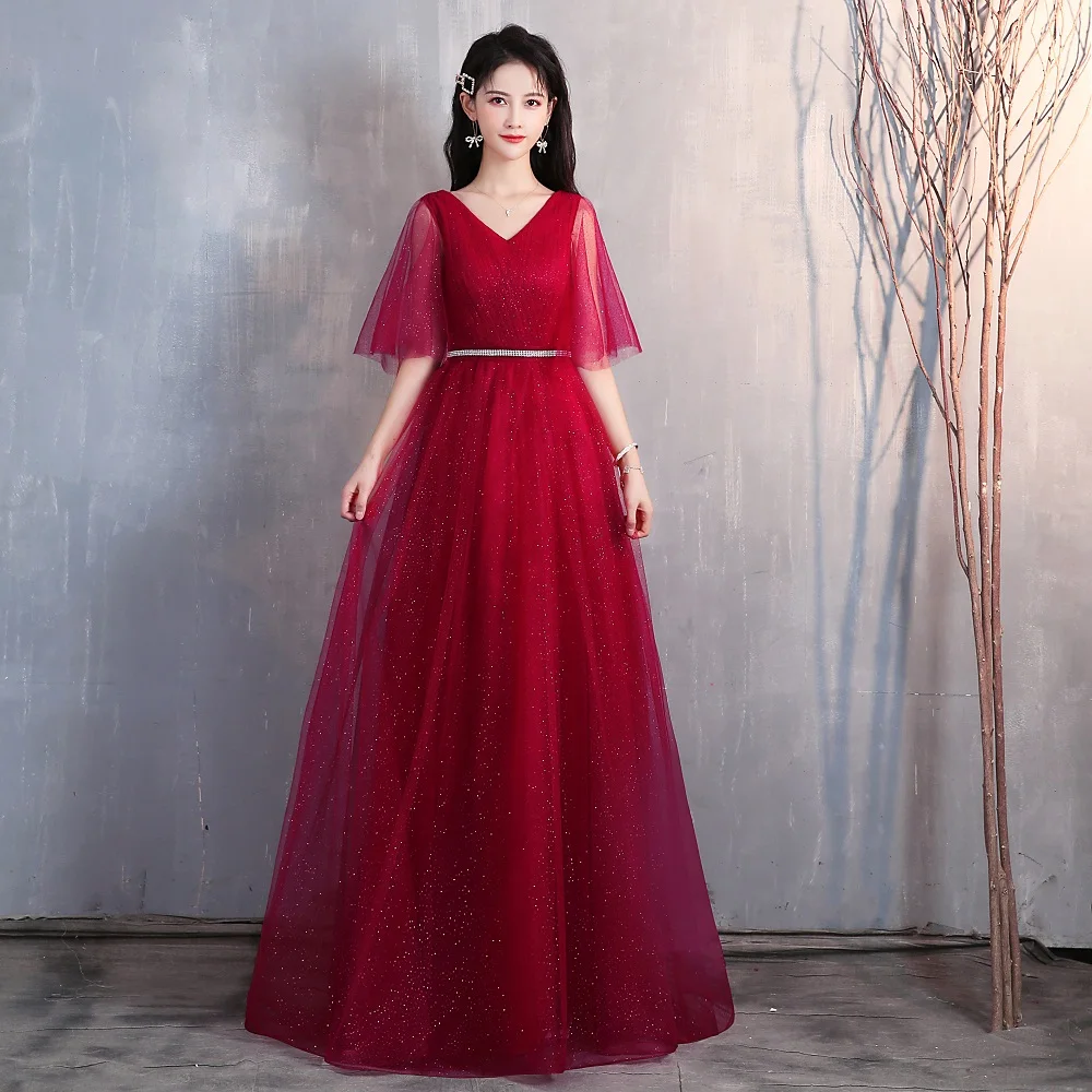 Блестящие красные длинные вечерние платья для выпускного вечера новинка 2020 v