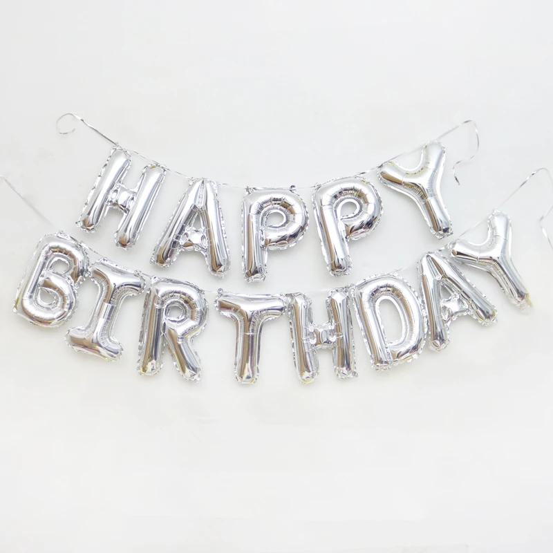 USEditionsilver 16 дюймов розовое золото испанский Feliz Cumpleanos воздушные шары для дня рождения буквы фольги шар для украшения вечеринок Алфавит воздушный надувные шары - Цвет: USEditionsilver