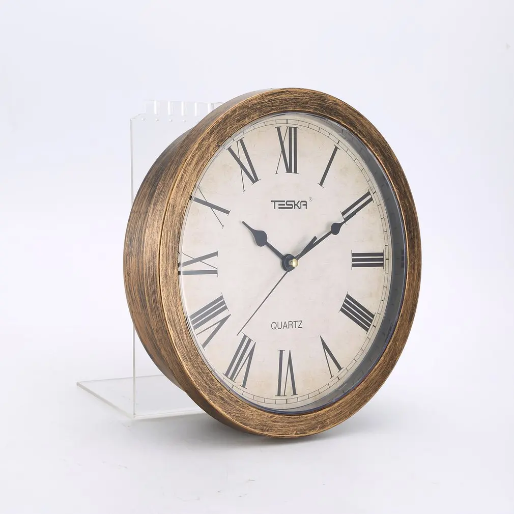 

Nordic Style Vintage Round Shape Unique European Mute Wall Clock Storage Box for Home Living Room Decoration