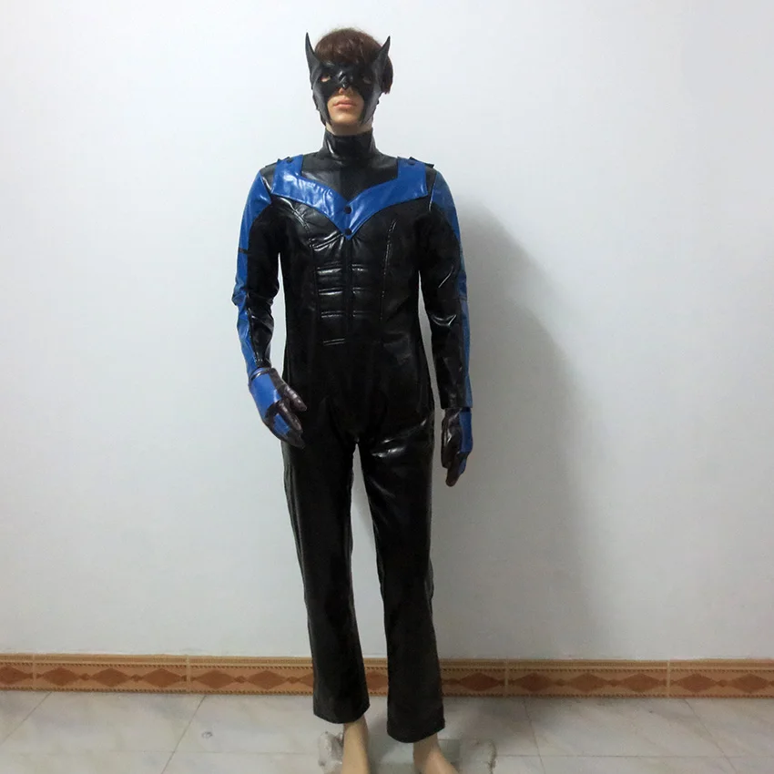Костюм супергероя Arkham City костюм Nightwing униформа для рождественской вечеринки