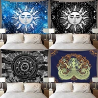 tarot sun tapestry wall hanging polyester moon pattern tapestry mysterious home decor wall hanging printing blanket sleeping pad