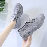 running shoes women mesh breathable casual shoes outdoor light weight sports shoes casual walking platform ladies sneakers white