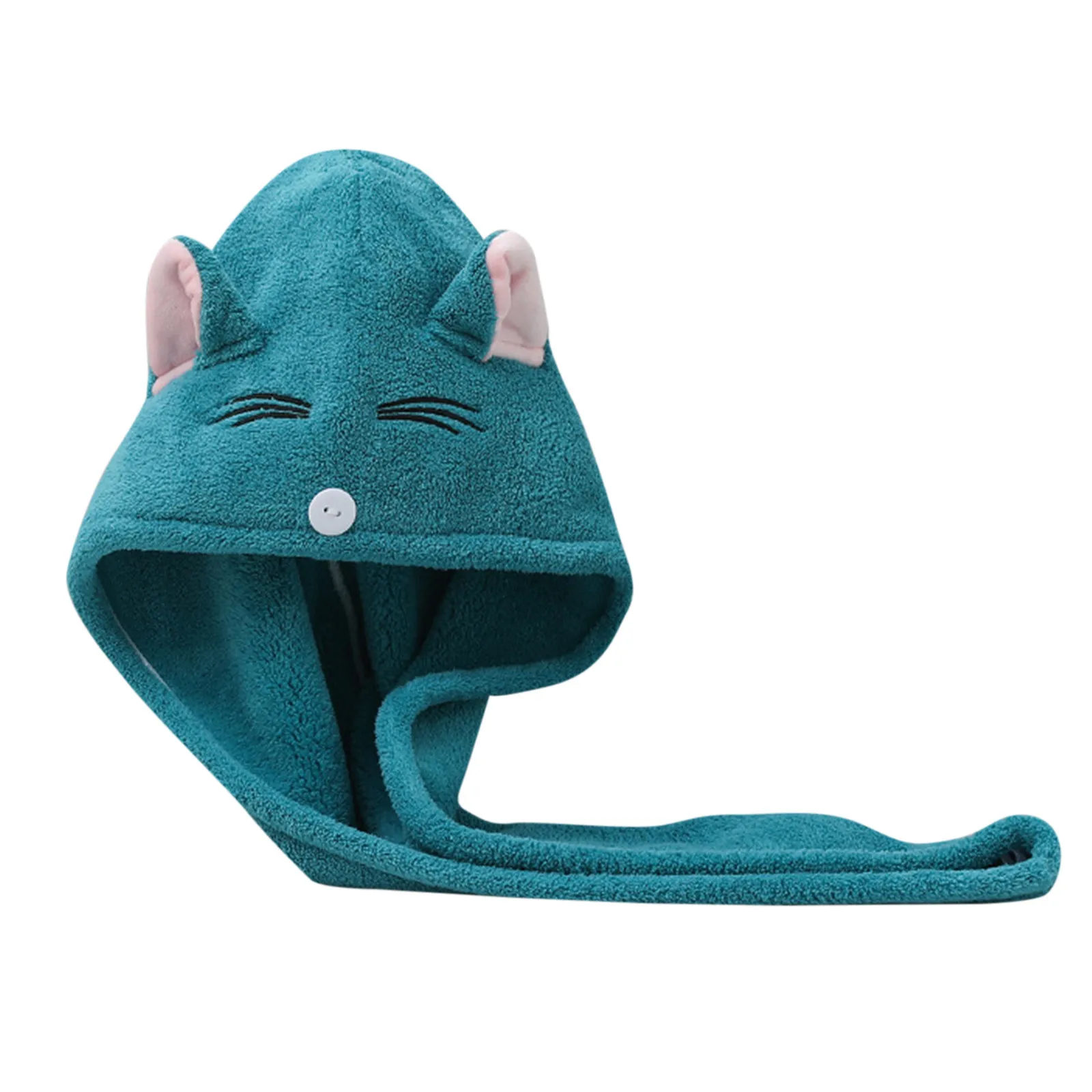 Тюрбан волос Microfiber шапка для быстрой сушки в мультипликационном стиле Кот сухих