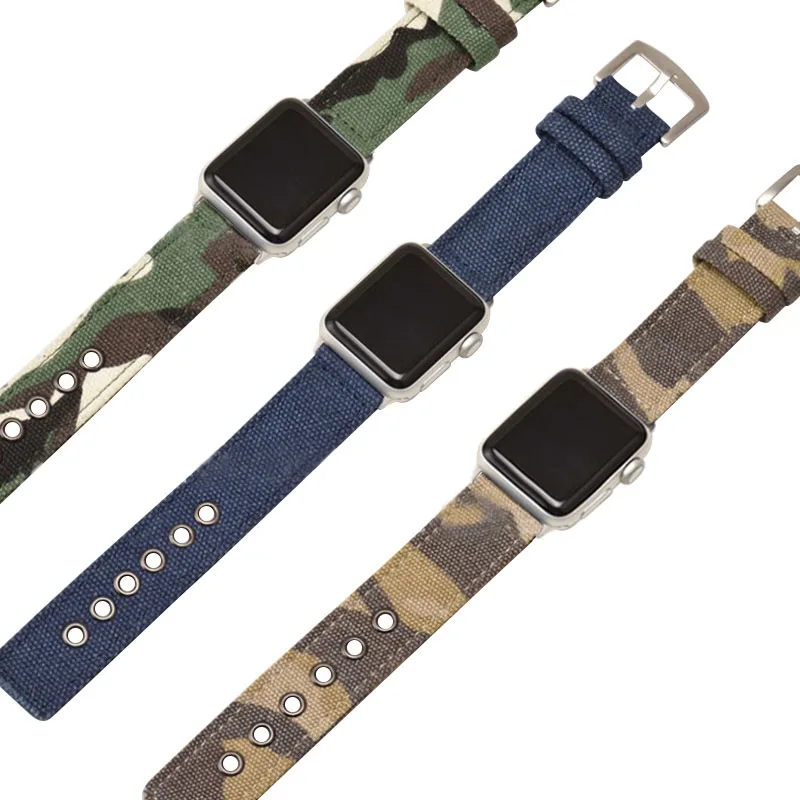 

Холщовый спортивный нейлоновый ремешок 44 40ForiWatchSeries6 4, тканевый ремешок для наручных часов 38 мм 42 мм, регулируемый женский и мужской браслет ...