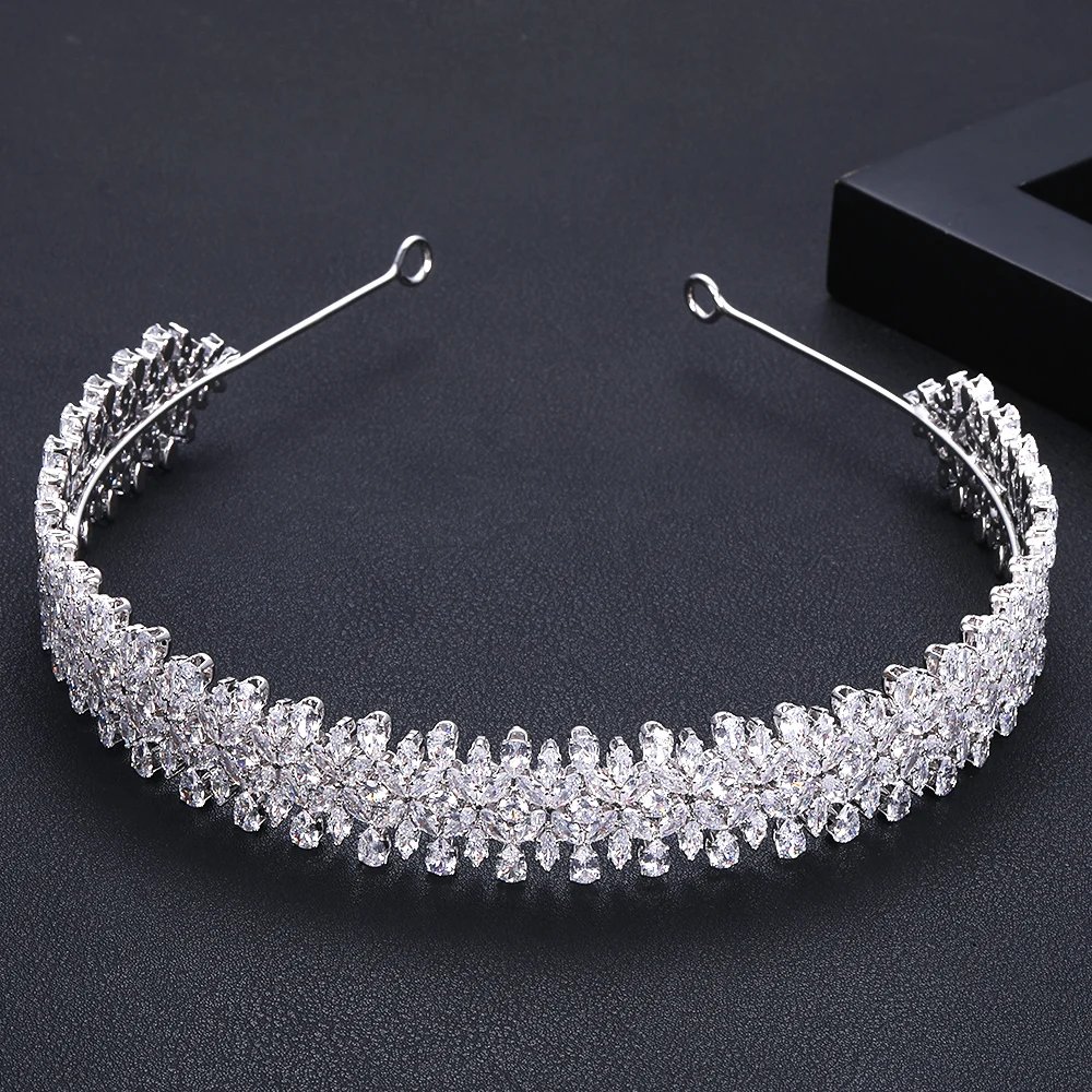 Женские свадебные головные уборы jankelly с кристаллами и кубиками циркона оптовая