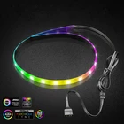 Coolmoon PC RGB светодиодная лента для материнской платы с 4-контактным RGB5В угловой разъем, компьютерный чехол сделай сам, светильник 1,3ft Au23 21, Прямая поставка