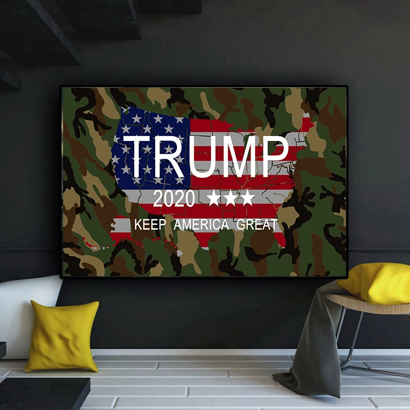 Постер с американским Президентом Трампом Картина на холсте настенный