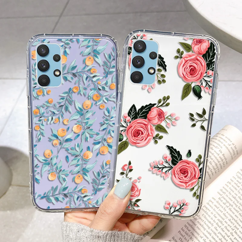 

Funda For Samsung A32 Case Flower Silicone Case For Samsung A51 A52 A12 A50 A71 A31 A10 A72 A70 A41 A40 A22 A21 A11 Back Cover