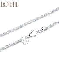 doteffil 925 sterling silver 1618202224 inch 3mm hemp rope chain necklace for women fashion wedding charm jewelry